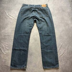 Levis 505 Regular Fit Straight Leg Jeans Mens 36x32 Medium Wash Blue Denim